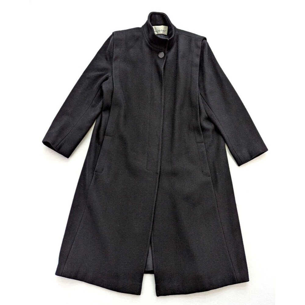 Laura Winston Hockanum Women's Vintage Wool Over Coat Black Size M